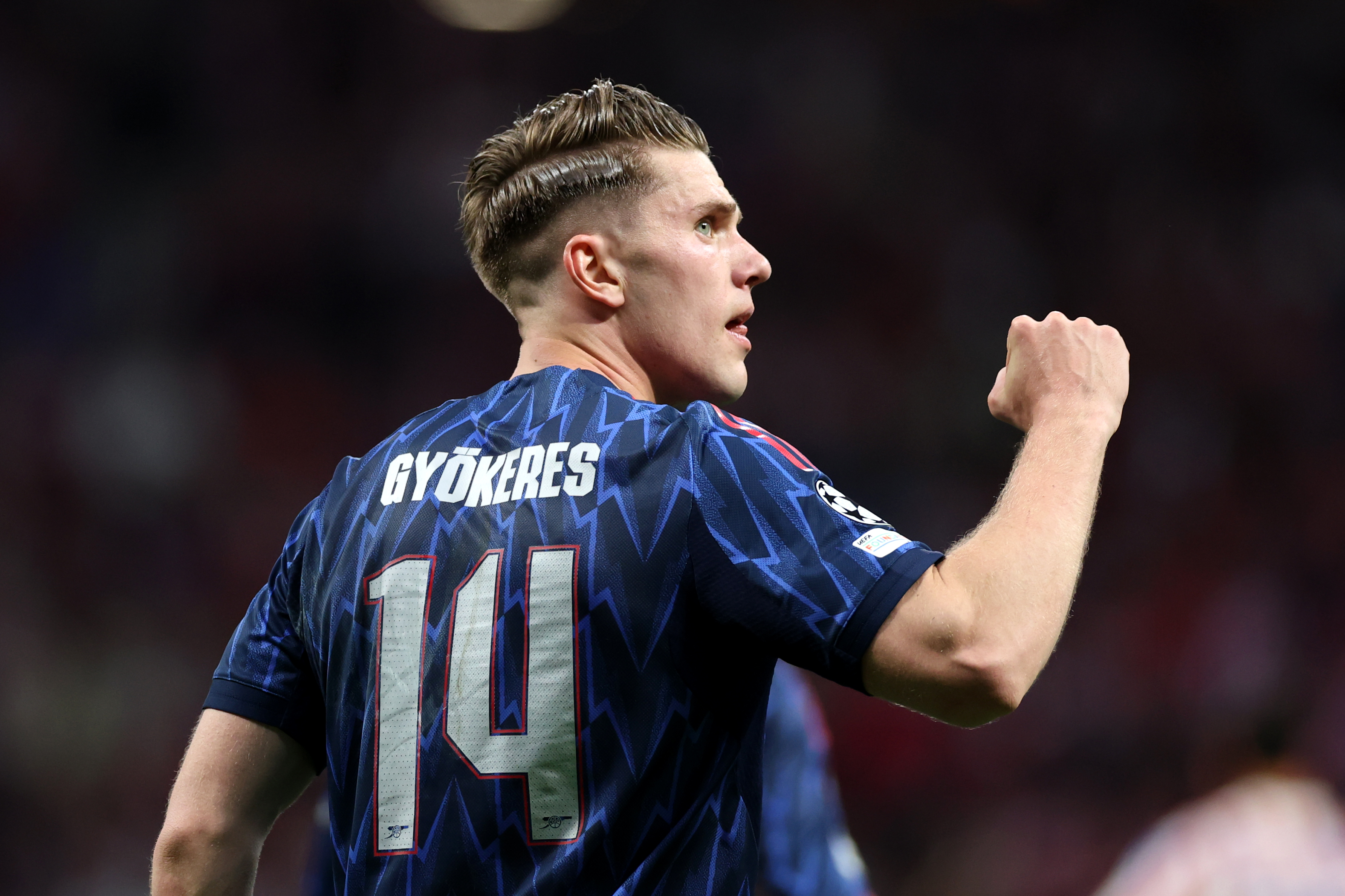 Viktor Gyökeres, jugador del Arsenal, durante un partido de la Champions League